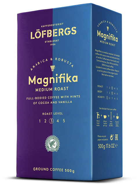 Кофе молотый жареный Lofbergs "Magnifica", 500г