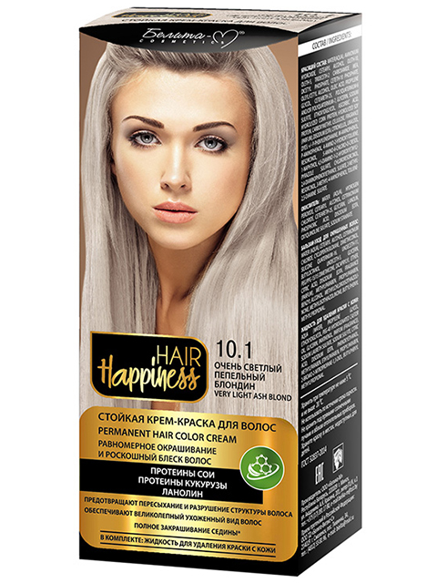 Крем-краска для волос HAIR Happiness 10,1 Очень светлый пепельный блондин