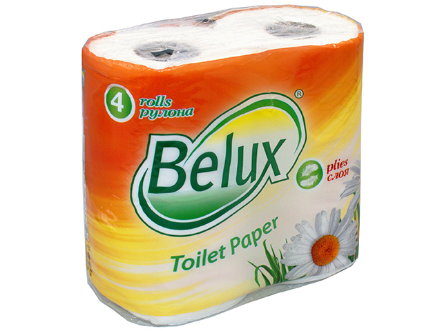 Бумага туалетная "Belux" 2-х сл. 4шт., белая