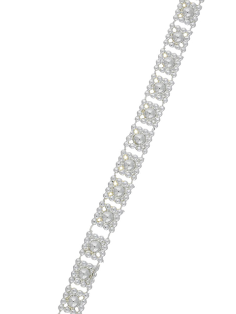 Елочное украшение Серебряные квадратики длина 2,7м, в пакете