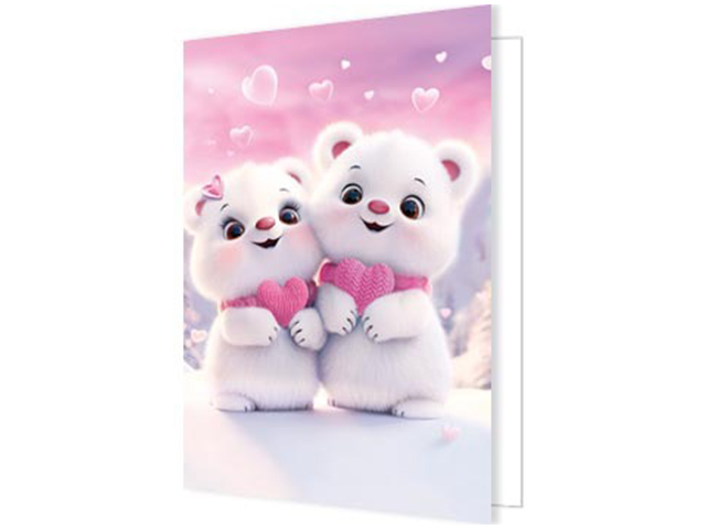 Мини-открытка  "Мишки" 