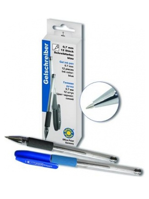 Ручка гелевая Office Point "Style" 0,5 мм, резиновый держатель, красная