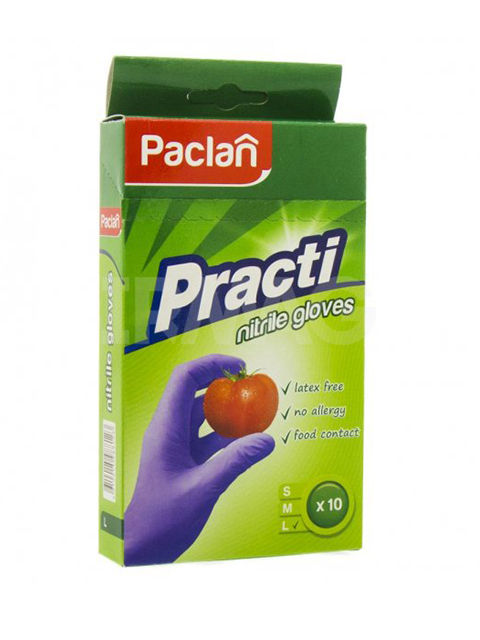 Перчатки нитриловые Paclan Practi р-р L 5 пар в упак