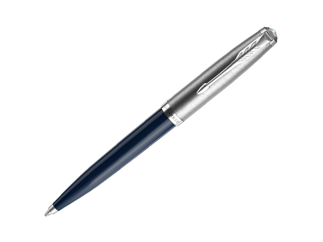 Ручка шариковая с поворотным механизмом PARKER "51 Midnight Blue CT" 1,0мм, черная, подарочная упаковка