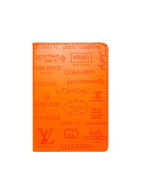 Обложка для паспорта Intelligent "Логотип" оранжевый к/зам. [BI-36]