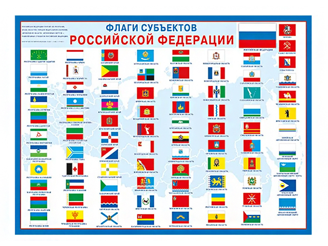 Плакат А2 "Флаги субъектов РФ"