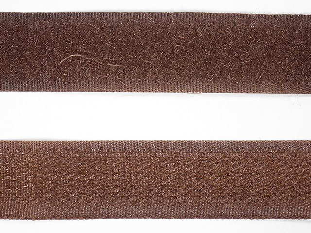Лента текстильная "Липучка" 20ммх25м №107 коричневый (цена за метр)
