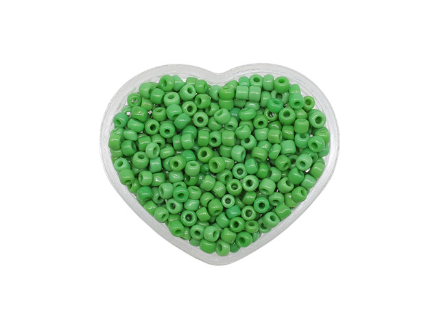 Бисер "Astra&Craft" 11/0 (№144 зеленый), баночка в форме сердца