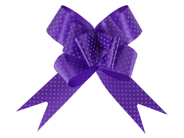Бант оформительский "Бабочка №3" с принтом горошек, фиолетовый, 10 шт в упаковке