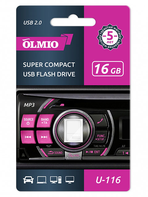 Флэш-диск OLMIO U-116 16GB белый