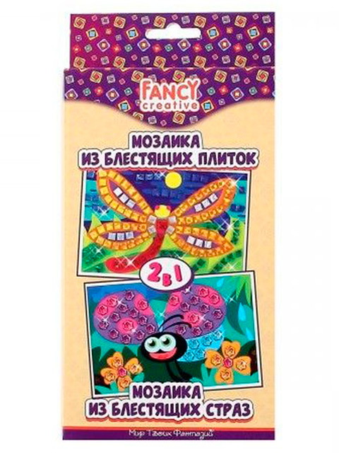 Набор для детского творчества 2в1 Fancy "Мозаика из блестящих плиток"