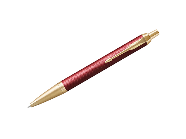 Ручка шариковая автоматическая PARKER "IM Premium Red GT" 1,0мм, синяя, кор. латунь