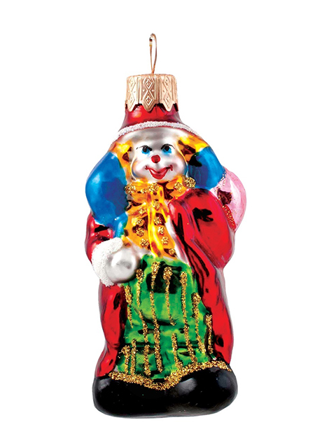Елочное украшение фигурка "Клоун Клёпа" 10 см, стекло, в подарочной упаковке