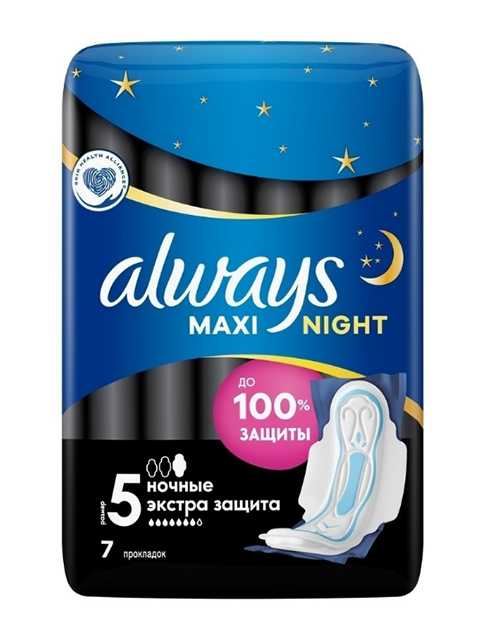 Прокладки Always "Maxi Secure Night Extra", 7 штук в упаковке (1/16)