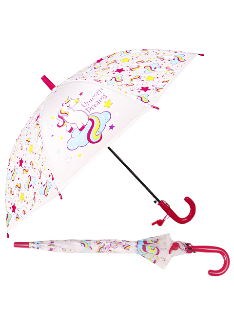 Зонт детский 50 см купол прозрачный "Единорог" , 4 вида