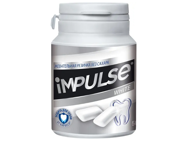 Жевательная резинка "IMPULSE" WHITE , 56 г в банке