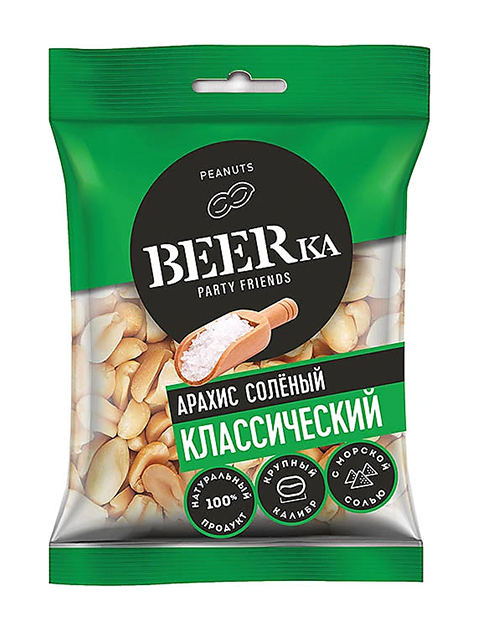 Арахис "BEERKA" 90г жареный соленый