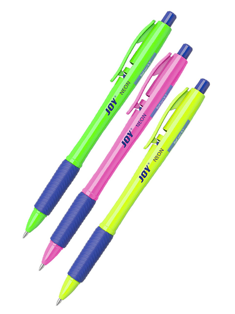 Ручка шариковая автоматическая Erich Krause "Ultra Glide Technology JOY Neon" 0,7 мм, синяя