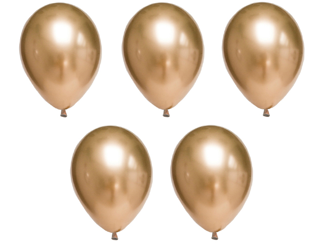 Набор воздушных шаров 30" Boomzee 5шт хром металлик золотой