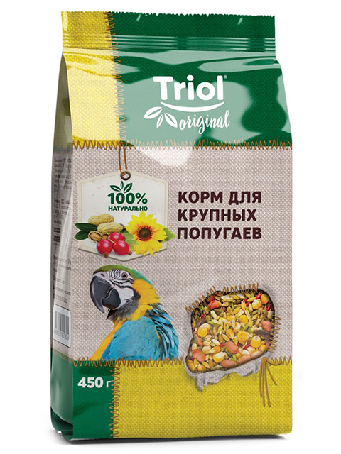 Корм "Triol Original" для крупных попугаев 450г пакет