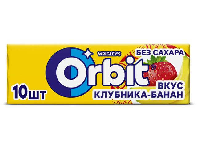 Жевательная резинка ORBIT "Клубника банан" 13,6г. 
