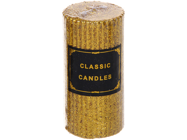 Свеча "Блестящий шик" 5х10см золото