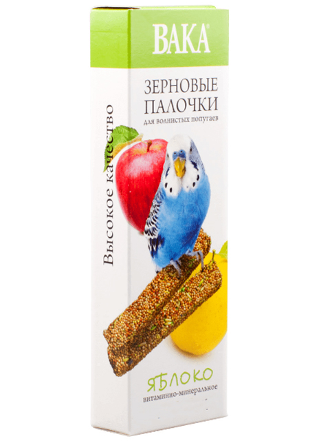 Зерновые палочки для волнистых попугаев "ВАКА" яблоко 2 штуки