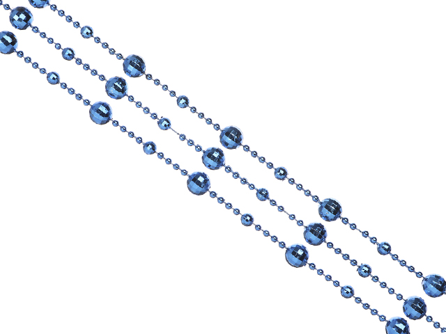 Елочное украшение СНОУ БУМ Бусы декоративные 500см формовые шары разных диаметров, голубой пластик