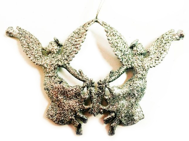 Елочное украшение Подвеска Серебряные ангелочки 15,5х10 см, полипропилен