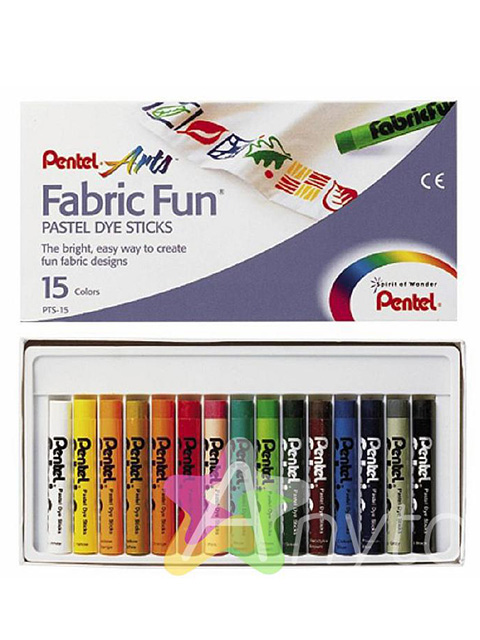 Пастель для ткани Pentel FabricFun Pastels 15 цветов 8/60vv PTS-15
