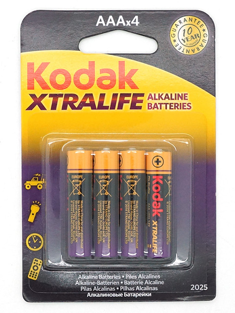 Батарейка щелочная (мизинчиковая) Kodak Xtralife LR03 (4 шт.) блистер