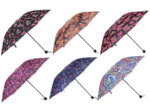 Зонт женский, механика, сплав, пластик, полиэстер, d=55см, 8 спиц, 6 дизайнов, 825