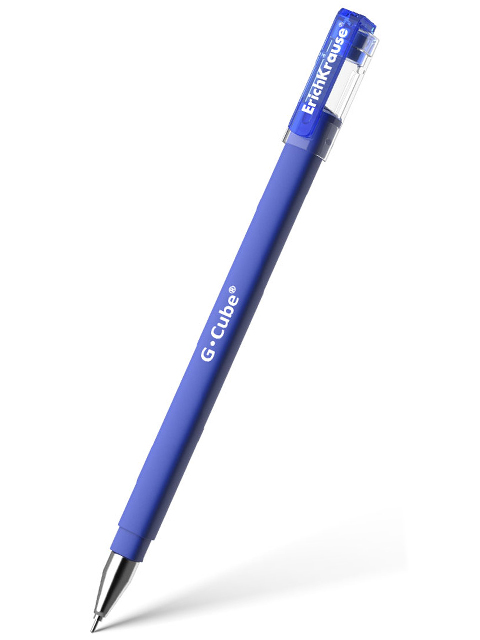Ручка гелевая Erich Krause "G-Cube" 0,4 мм, прорезиненный корпус, синяя