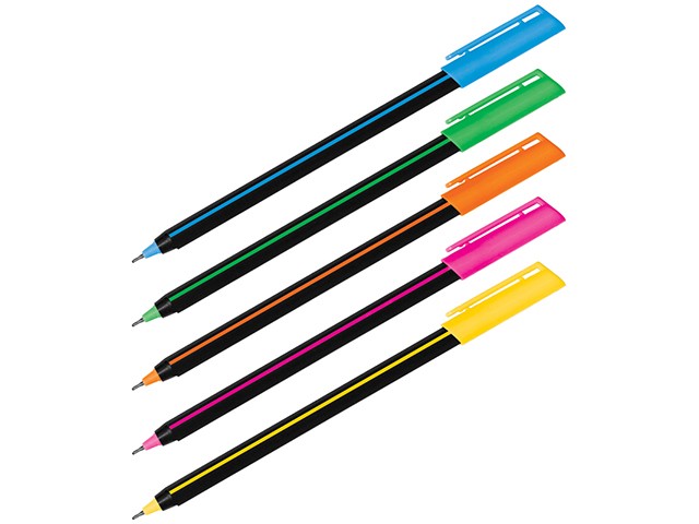 Ручка шариковая Luxor "Stick Soft Touch" 0.7мм,  корпус ассорти, синяя