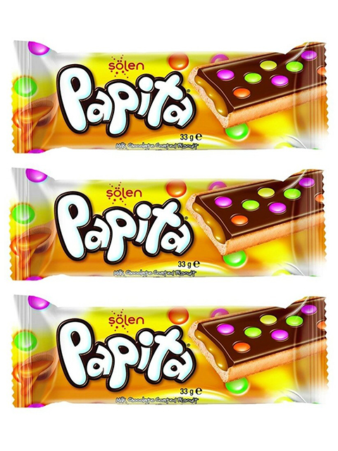 Печенье "Papita" с карамелью и драже-конфетами в молочном шоколаде