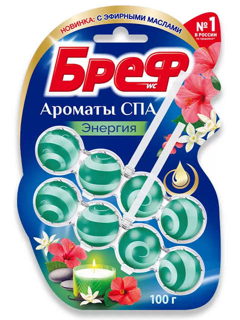 Bref Блок для унитаза гигиенический подвесной 2х50г Ароматы СПА Энергия