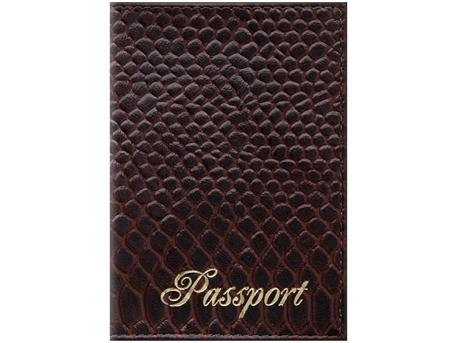 Обложка для паспорта Office Space "Питон" кожа, коричневый