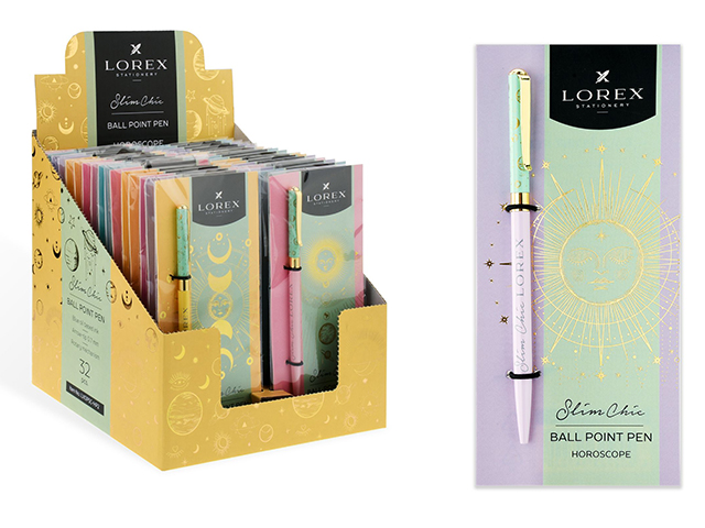 Ручка шариковая автоматическая LOREX "HOROSCOPE Slim Chic" 0,7 мм. синяя, в упаковке