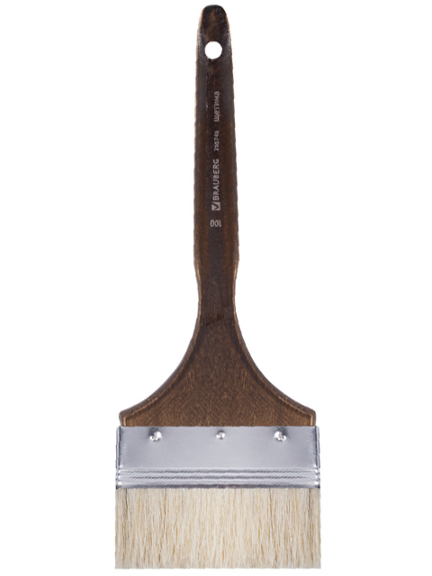 Кисть BRAUBERG ART CLASSIC, щетина, флейц, №100, короткая ручка