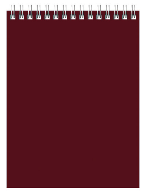 Блокнот А5 60 листов клетка БиДжи "Для Конференций" (бордовый) обл. картон, на гребне