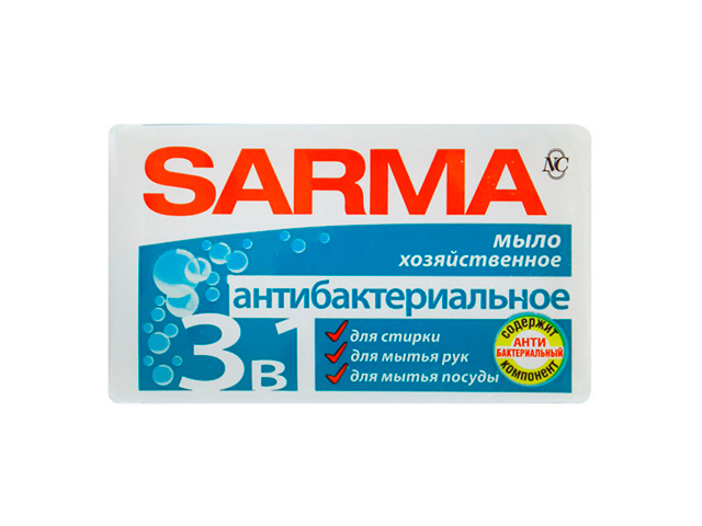 Мыло хозяйственное 140г SARMA "Антибактериальное"