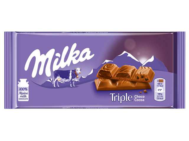 Шоколад Milka трипл Чоко, 90 г