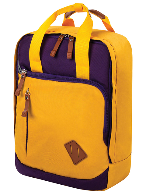 Рюкзак молодежный Brauberg FRIENDLY горчично-фиолетовый, 37х26х13 см