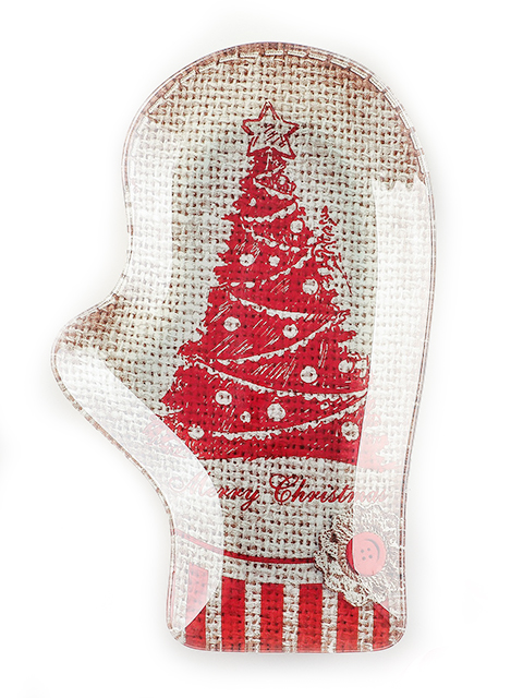 Блюдо сервировочное Доляна "Рукавица. Merry Christmas" 22,5х14х2см, стекло 