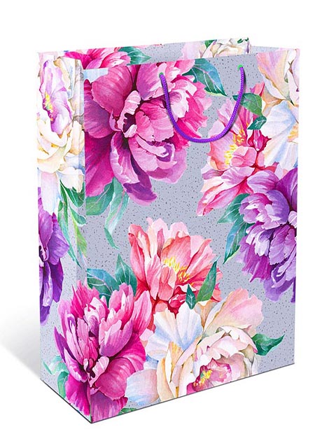 Пакет подарочный бумажный "Цветы" 11,5х14,5