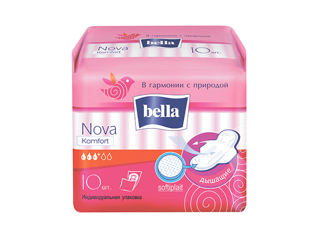 Прокладки Bella Nova KOMFORT с крылышками 10 штук в упаковке