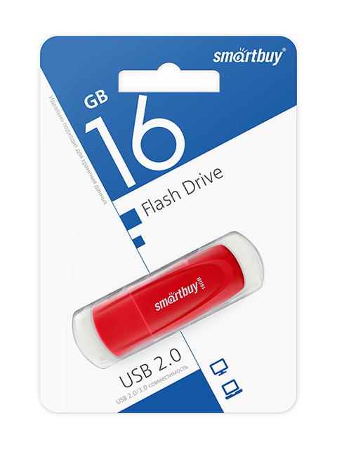 Флэш-диск Smart Buy USB Flash 16GB  Scout Red 