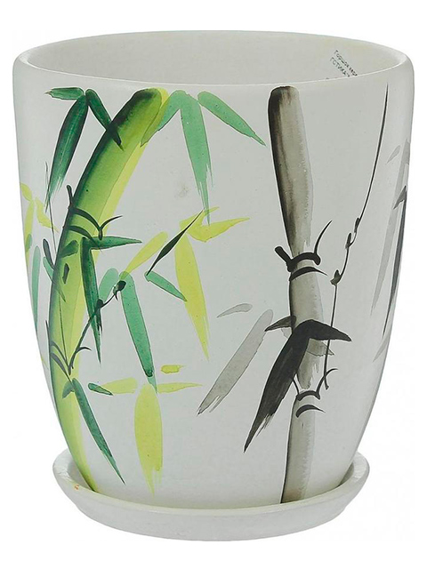 Горшок для цветов "Молодой Бамбук" №4 d-18 Высокий овал, керамика