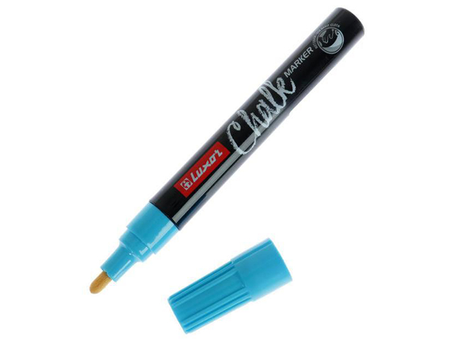 Маркер меловой Luxor "Chalk Marker", 1 мм, пулевидный, голубой