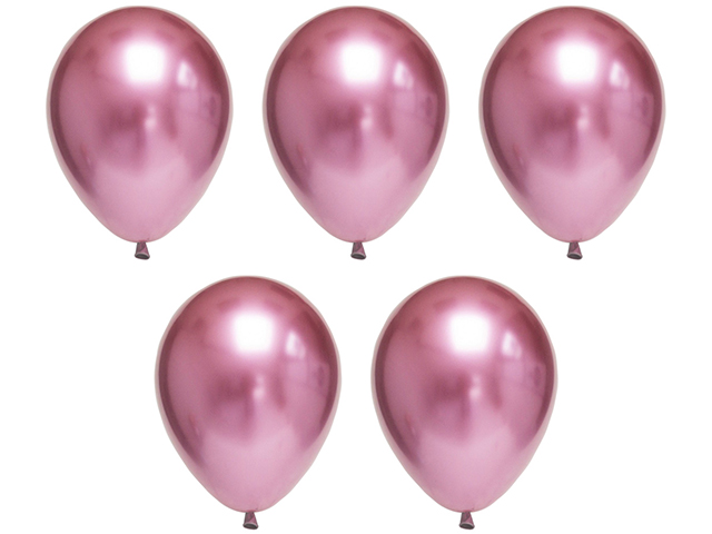 Набор воздушных шаров 30" Boomzee 5шт хром металлик розовый